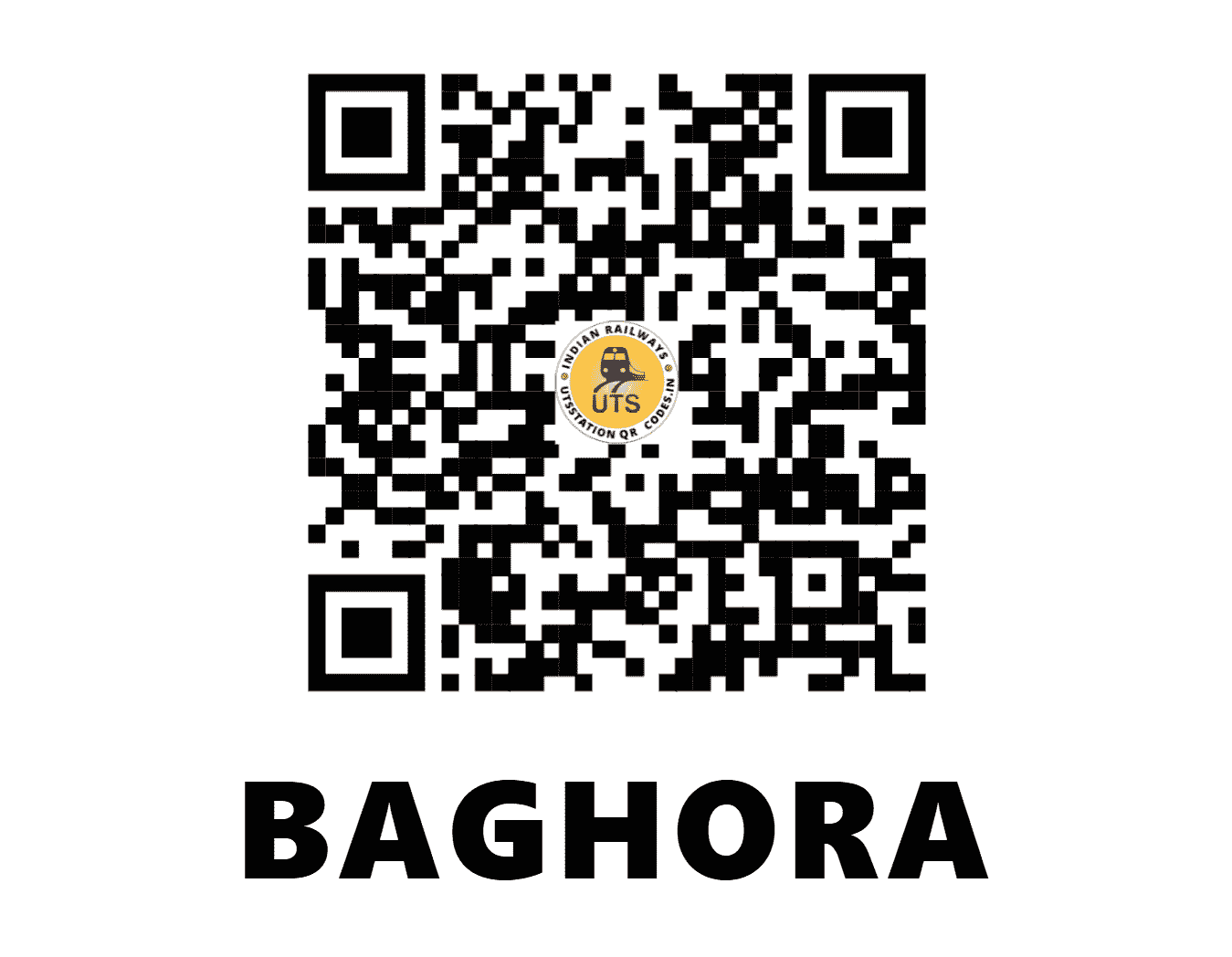 UTS QR Code for BAGHORA - BJQ (WC - MADHYA PRADESH)